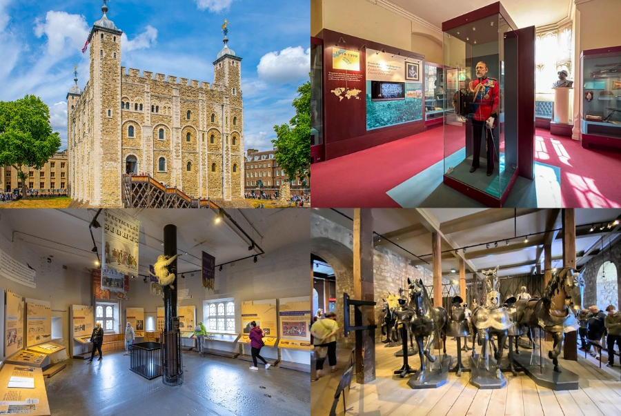 Tháp London có nhiều khu vực và hiện vật để du khách tham quan và tìm hiểu