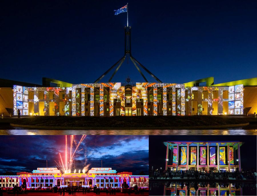 Toàn cảnh lễ hội ánh sáng Enlighten Festival diễn ra tại Canberra