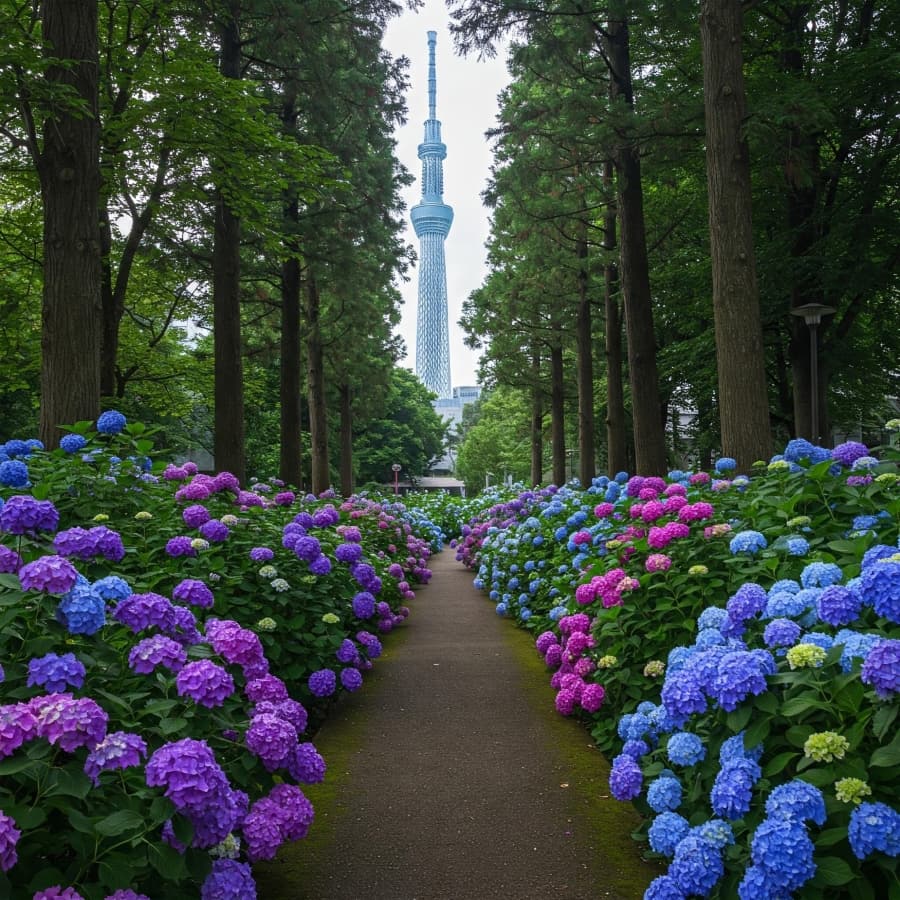 Công viên Hamarikyu hiện lên như một ốc đảo xanh mát, nơi du khách có thể tìm thấy sự bình yên và vẻ đẹp tự nhiên theo mùa
