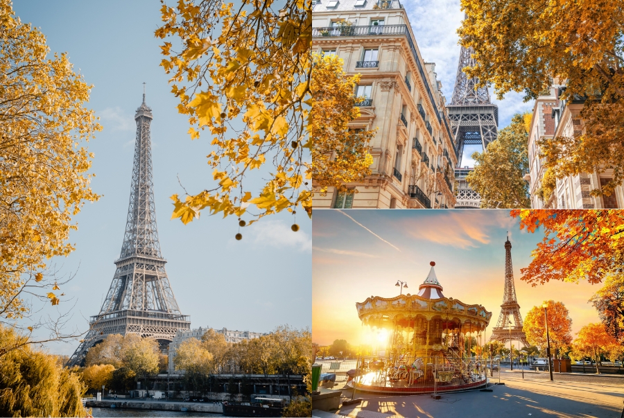 Vẻ đẹp thơ mộng của Tháp Eiffel mỗi khi mùa thu về