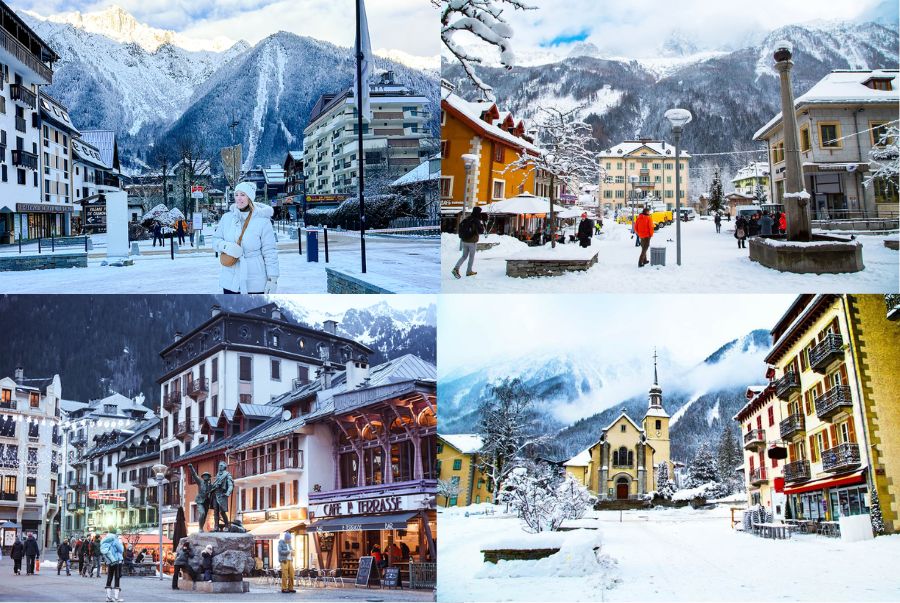 Chamonix mùa đông hiện lên như một thế giới tuyết trắng đầy mê hoặc