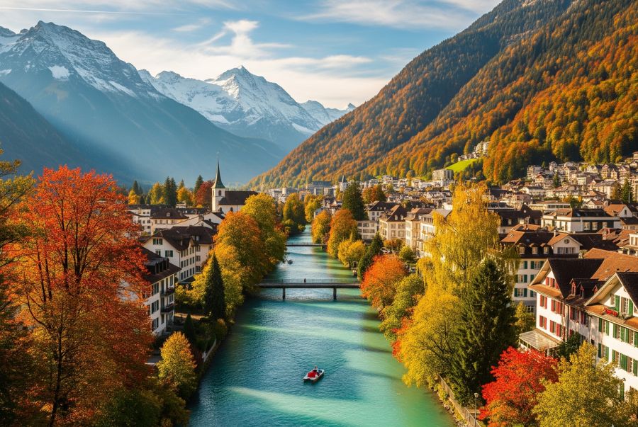 Khung cảnh rực rỡ của Interlaken vào mùa thu