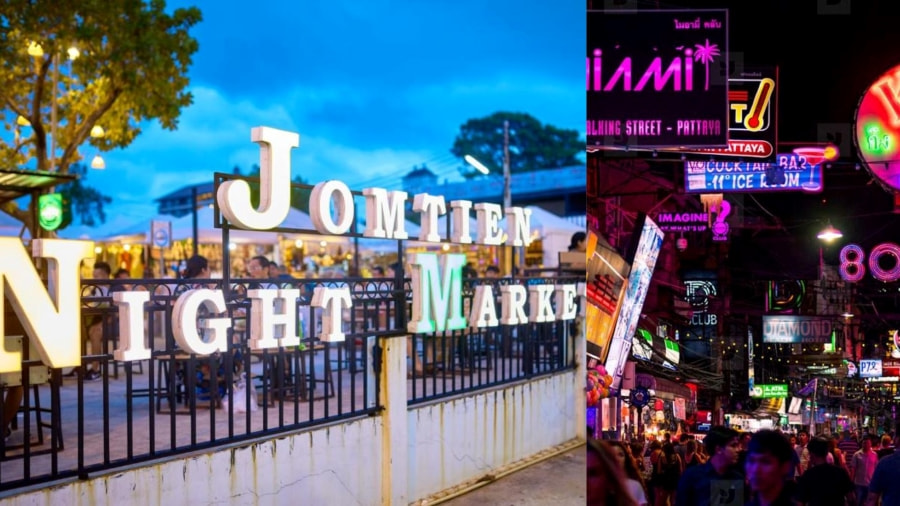 Chợ đêm Jomtien nằm dọc theo bãi biển Jomtien, mang đến một không gian mát mẻ hơn so với các chợ đêm khác