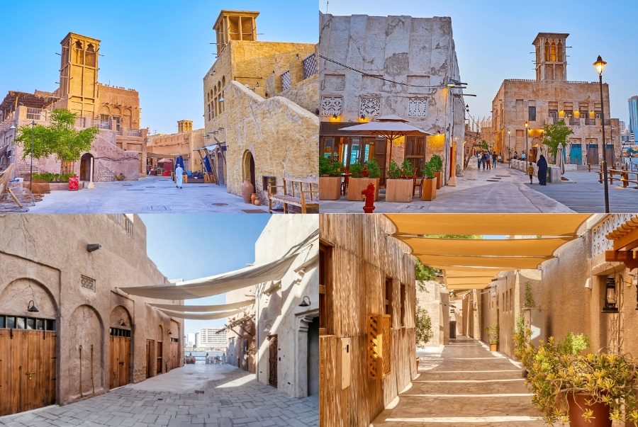 Old Dubai lưu giữ gần như trọn vẹn nét văn hóa truyền thống của thành phố với những mái nhà đất sét