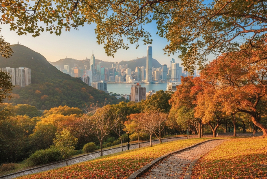 Hong Kong luôn khoác lên mình một chiếc áo vàng cam lãng mạn mỗi khi bước vào thu