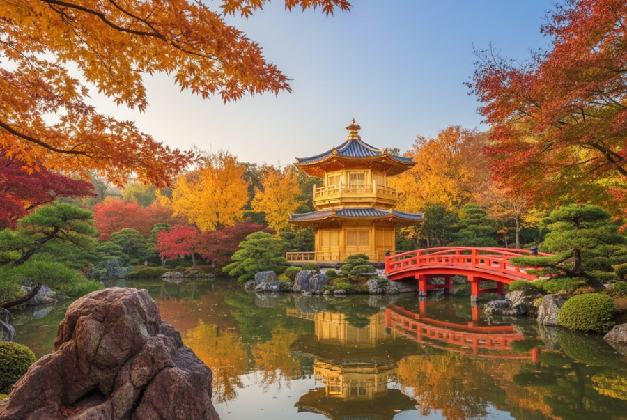 Vườn Nan Lian nổi bật với kiến trúc Trung Hoa truyền thống