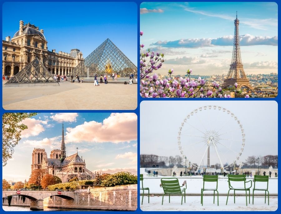 Khung cảnh thành phố Paris qua 4 mùa xuân, hạ, thu, đông