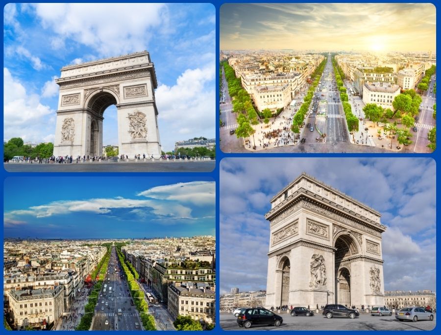 Khải Hoàn Môn được xây dựng từ năm 1806 theo lệnh của Napoleon nhằm vinh danh quân đội Pháp