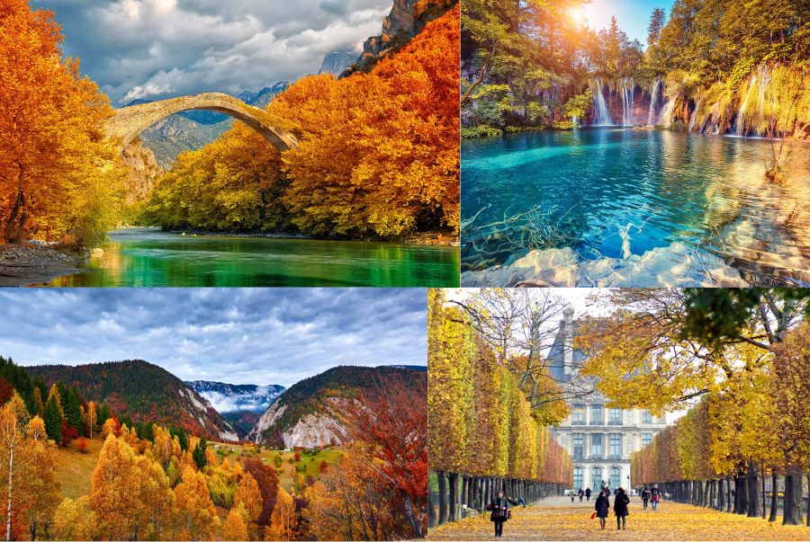 Mùa thu Châu Âu mang theo hơi thở dịu mát cùng bức tranh thiên nhiên được nhuộm bởi sắc đỏ, vàng và cam