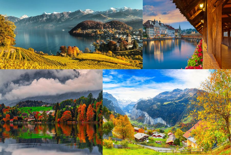 Lucerne là thành phố xinh đẹp nằm bên hồ Lucerne thơ mộng tại Thụy Sĩ