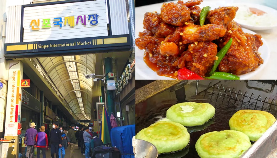 Sinpo International Market là một trong những khu chợ nổi tiếng, chuyên về các món ăn vặt đặc trưng của Incheon