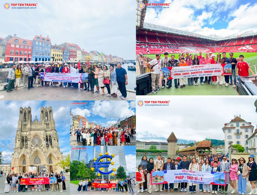 Các đoàn khách du lịch Châu Âu tiêu biểu của Top Ten Travel