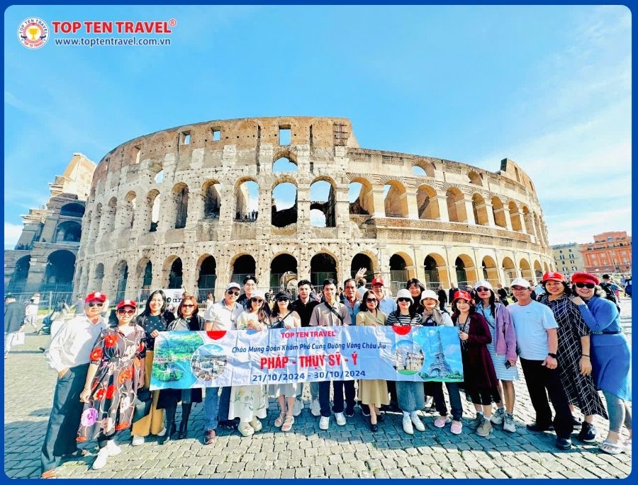 Đoàn khách Top Ten Travel tham quan du lịch tại Rome