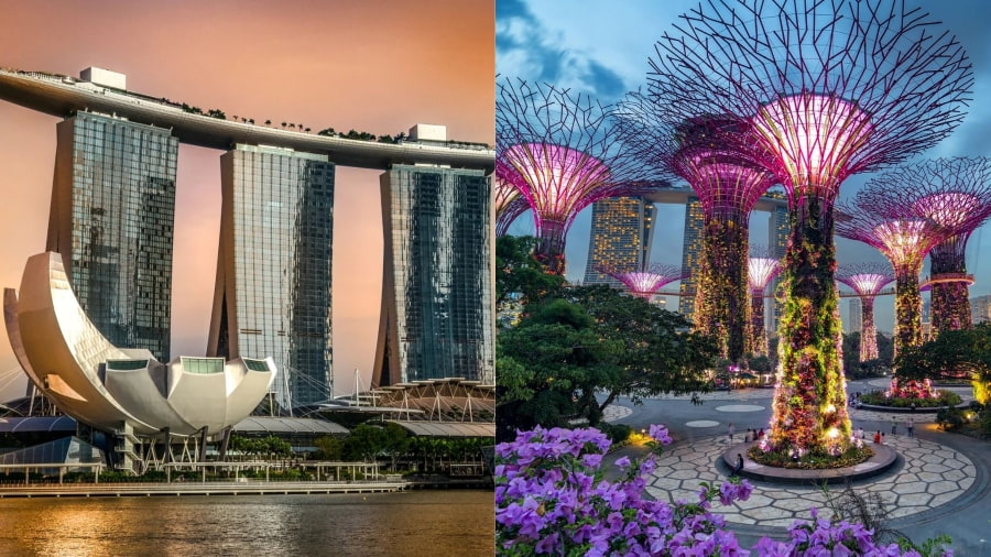 Khu vực Marina Bay Sands nổi bật với tổ hợp kiến trúc ấn tượng và những điểm tham quan đẳng cấp thế giới