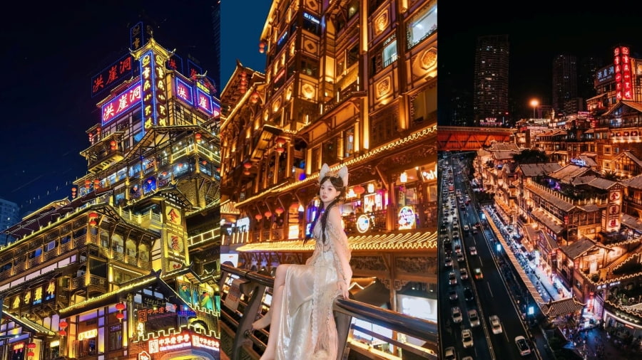 Khi màn đêm buông xuống, Trùng Khánh lột xác thành một bức tranh huyền ảo và rực rỡ