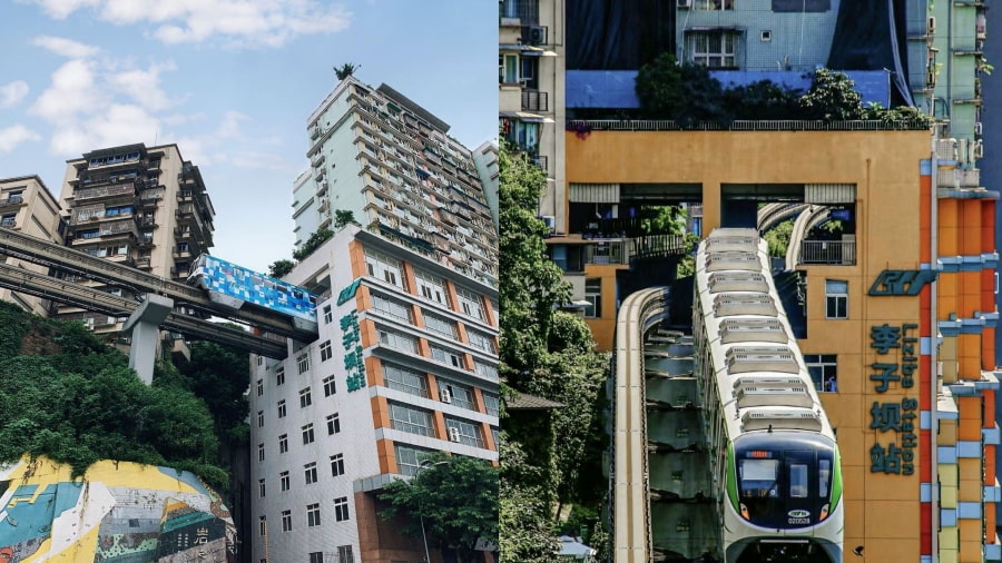 Ga tàu điện Liziba là một trong những quán ăn nổi tiếng ở Singapore biểu tượng của Trùng Khánh