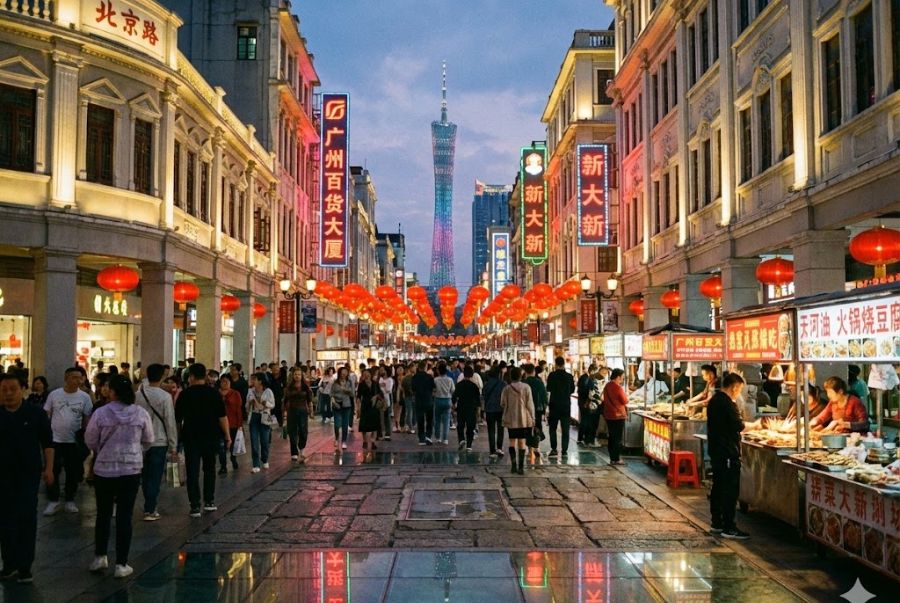 Du khách đừng quên ghé qua Bắc Kinh Lộ về đêm để cảm nhận không khí nhộn nhịp nơi đây
