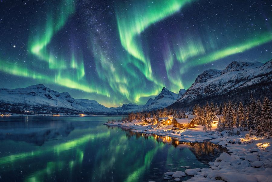 Khoảnh khắc bầu trời trở nên lung linh với dự xuất hiện của cực quang