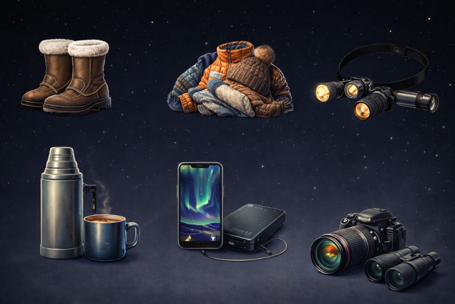 Các vật dụng quan trọng, cần thiết khi bắt đầu hành trình khám phá cực quang