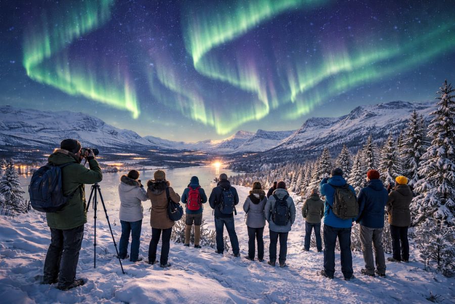 Rất nhiều du khách lựa chọn đến Lapland để ngắm nhìn khung cảnh rực rỡ mà thiên nhiên mang đến