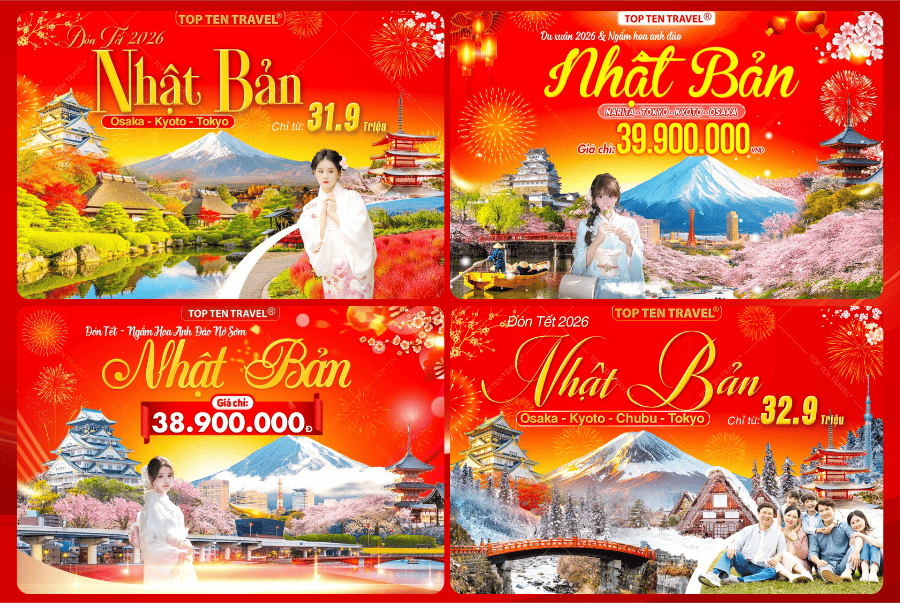 Một số các hành trình tour tết Nhật Bản giá tốt, được nhiều người yêu thích