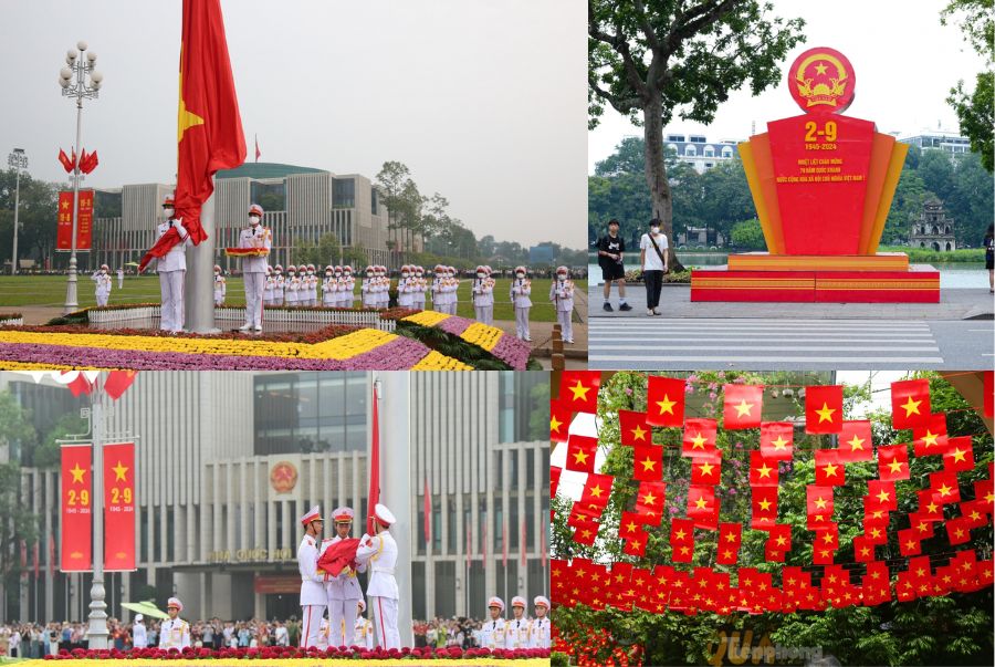 Khung cảnh rực rỡ cờ hoa vào dịp lễ 2/9 tại Hà Nội