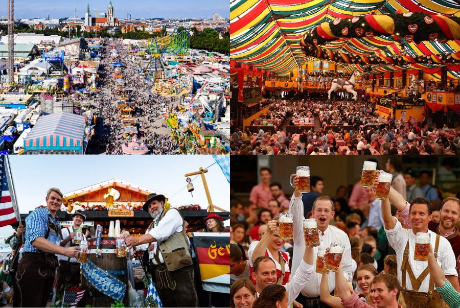 Khung cảnh vui nhộn với rất nhiều các hoạt động hấp dẫn tại Oktoberfest