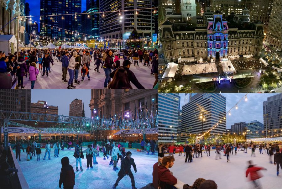 Khung cảnh tấp nập mỗi khi màn đêm buông xuống tại lễ hội Winter at Dilworth Park