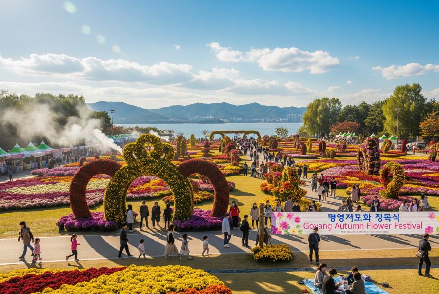 Lễ hội hoa cúc Goyang nổi bật với hàng nghìn loại hoa đủ sắc màu