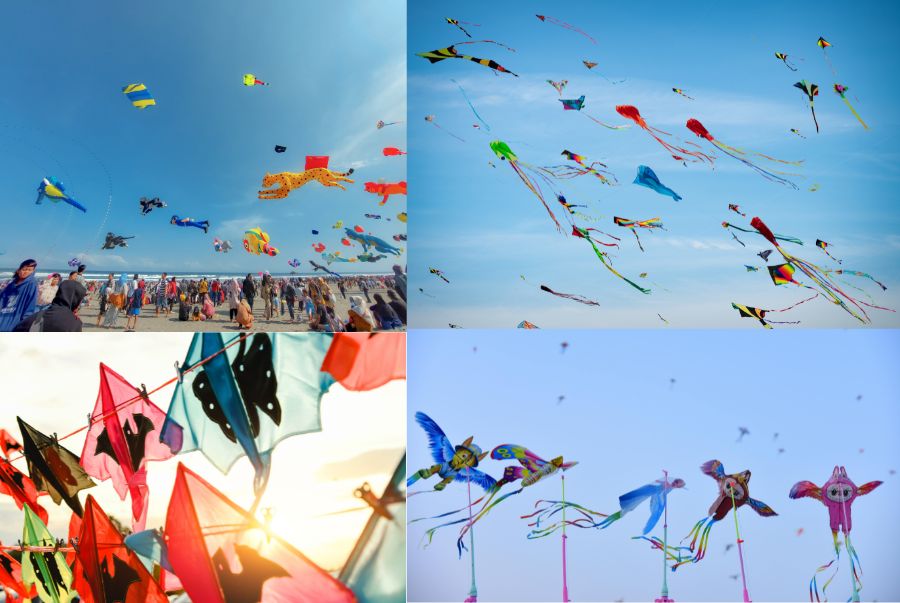 Có hàng trăm nghìn con diều với hình thức khác nhau cùng bay lượn trên bầu trời