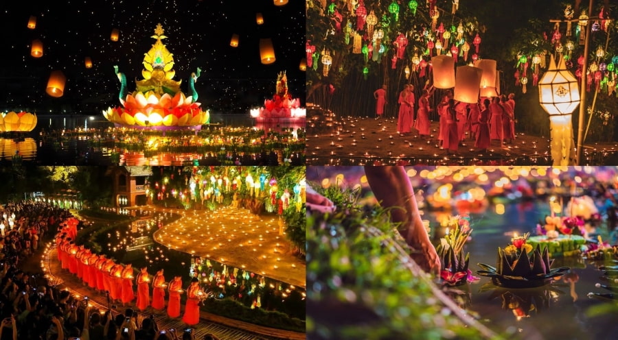 Chiêm ngưỡng Krathong trên sông là một trải nghiệm vô cùng thú vị khi du lịch Chiang Mai