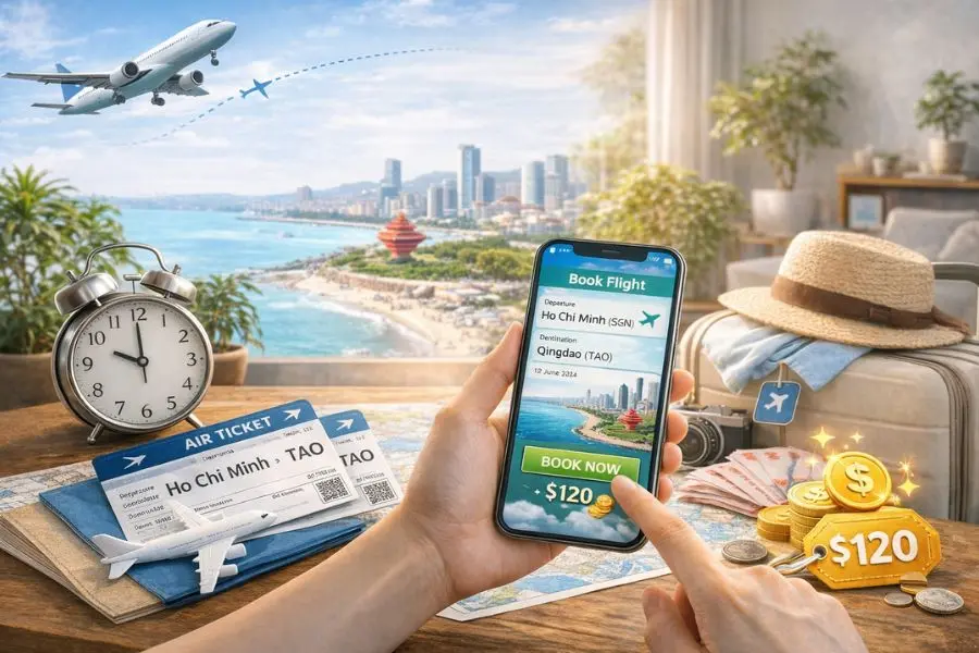 Săn vé máy bay sớm sẽ giúp Bạn tiết kiệm đáng kể chi phí du lịch Thanh Đảo