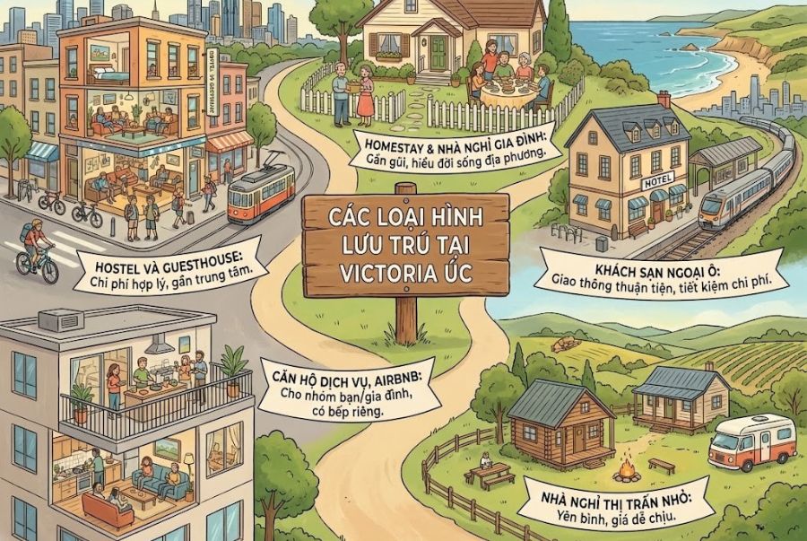 Mỗi loại hình lưu trú tại Úc đều sở hữu những ưu nhược điểm riêng biệt