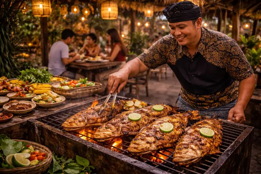 Những con cá nướng Ikan Bakar tươi ngon được người đầu bếp chế biến kỳ công