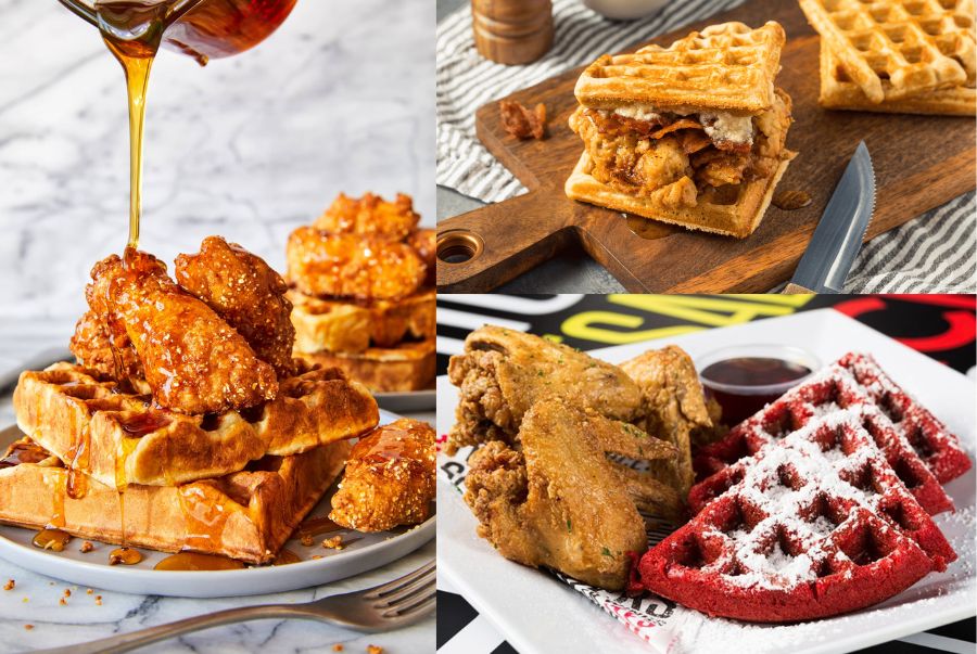 Sự kết hợp hoàn hảo của nhiều nguyên liệu trong món fried chicken & waffles 