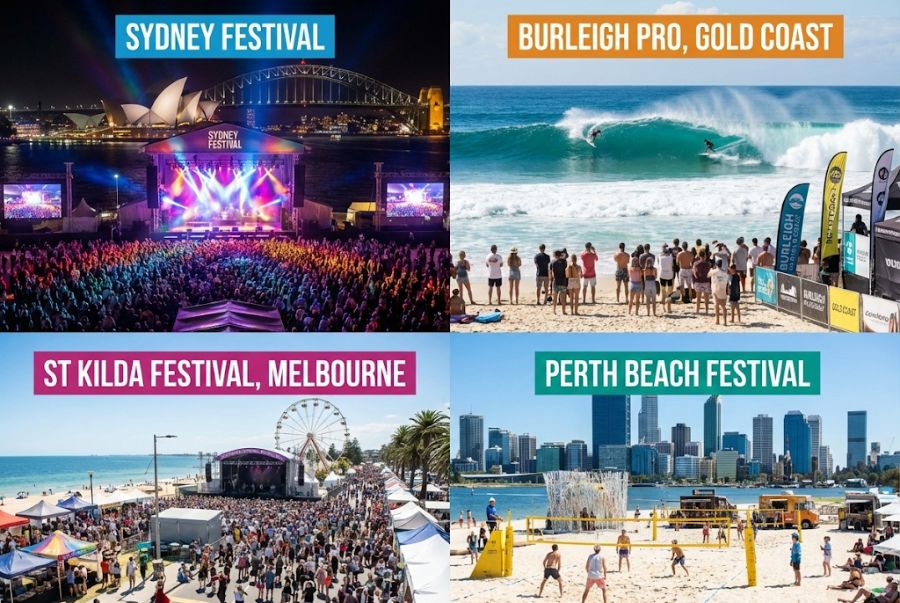 Một số các lễ hội nổi tiếng tại nước Úc mùa hè