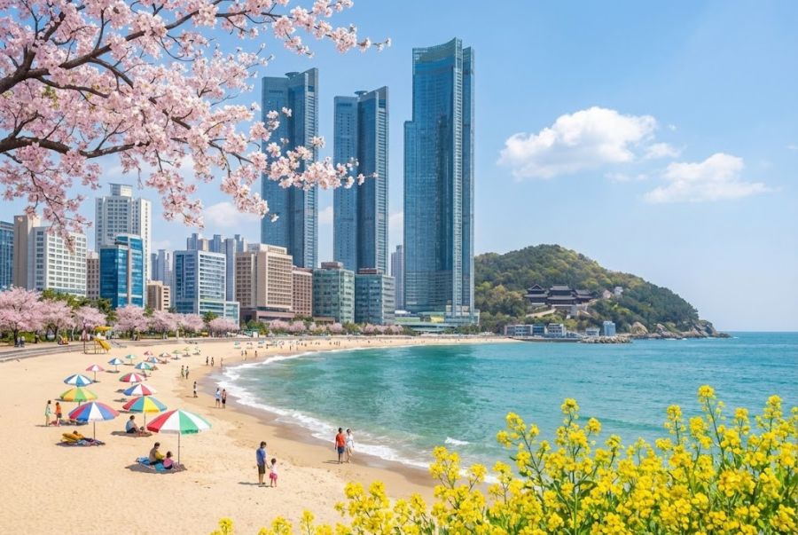 Mùa xuân là thời điểm Busan khoác lên mình vẻ đẹp dịu dàng và tươi mới nhất trong năm