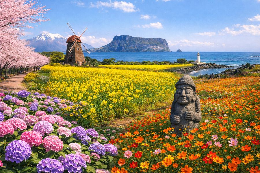Những mùa hoa nổi tiếng tại jeju khiến du khách luôn muốn được một lần chiêm ngưỡng