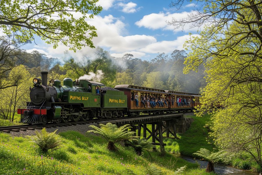 Chuyến tàu Puffing Billy là một trong những biểu tượng sống động nhất của ngành đường sắt cổ xưa tại Úc