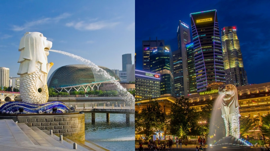 Merlion là biểu tượng không thể nhầm lẫn của Singapore, thu hút hàng triệu du khách mỗi năm