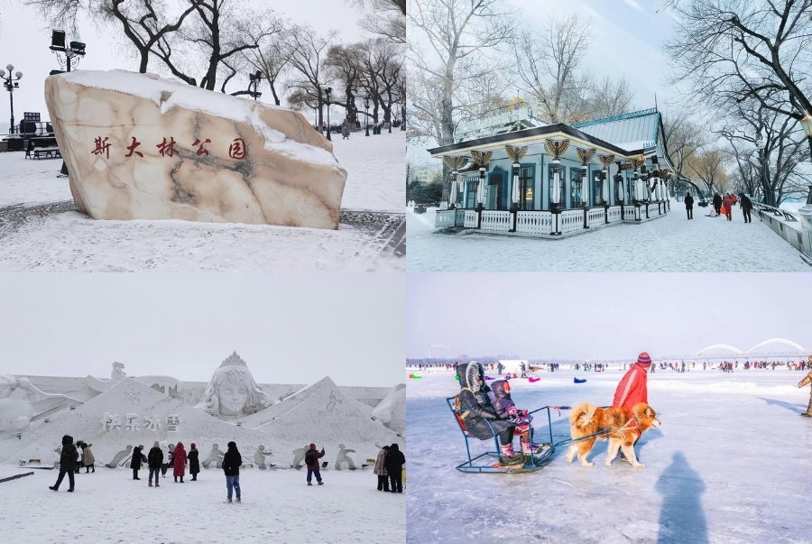 Công viên Stalin nằm dọc theo bờ sông Tùng Hoa và mang đậm phong cách kiến trúc châu Âu cổ điển