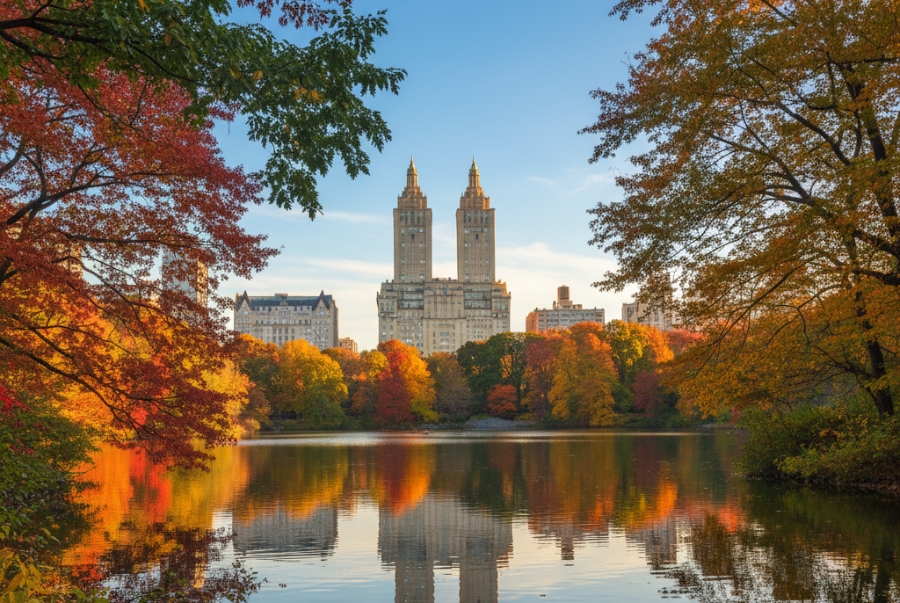 Mùa thu ở New York mang đến cảnh sắc lãng mạn khiến nhiều du khách say đắm