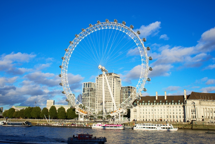 London Eye là vòng quay quan sát khổng lồ nằm ngay bên bờ sông Thames