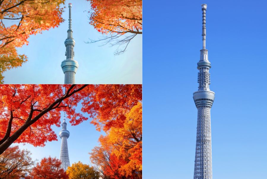 Tháp Tokyo Skytree vươn cao như một biểu tượng hiện đại của Nhật Bản