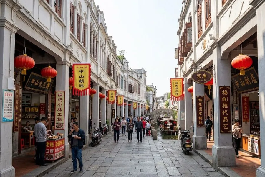 Phố Zhongshan là một trong những khu phố cổ lâu đời và mang tính biểu tượng nhất tại Thanh Đảo