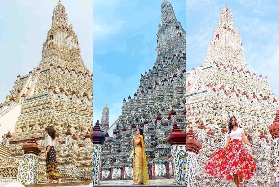 Trang phục kín đáo, lịch sự khi tham quan chùa giúp thể hiện sự tôn trọng văn hóa Thái