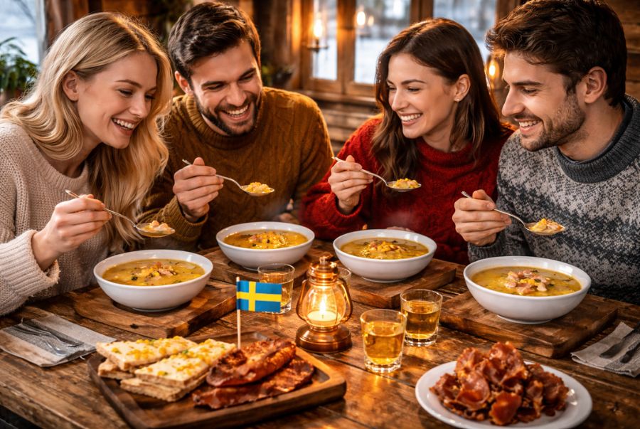 Ärtsoppa là món súp đậu Hà Lan vàng mang đậm dấu ấn truyền thống trong ẩm thực Thụy Điển