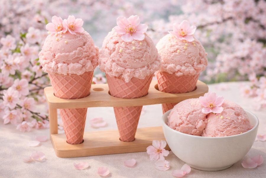 Những cây kem anh đào thơm ngon bắt mắt