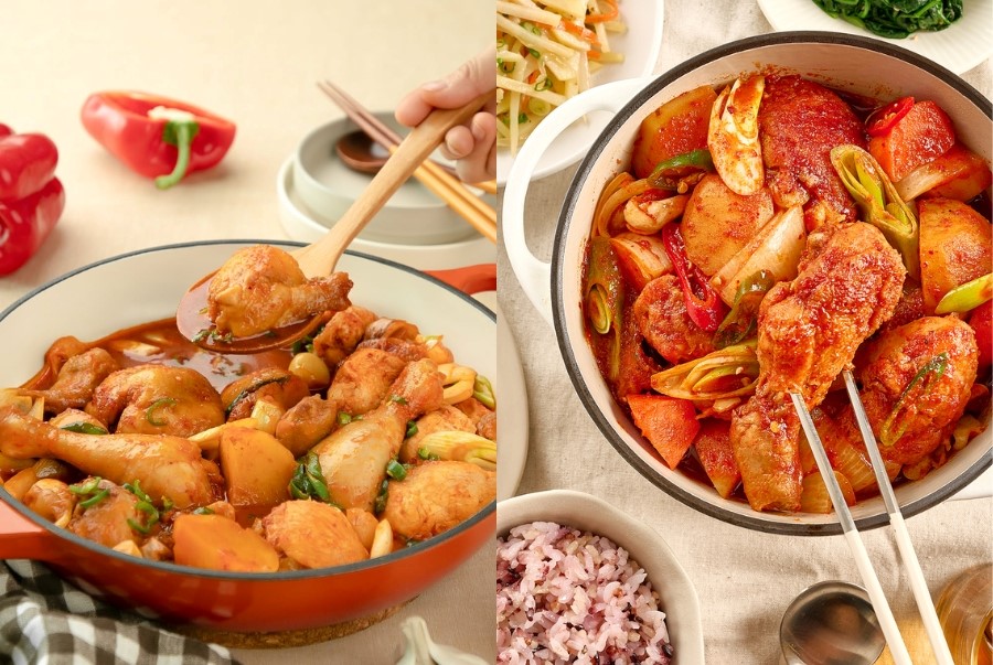 Gà om cay kiểu Jeju có màu sắc bắt mắt, hương vị thơm ngon