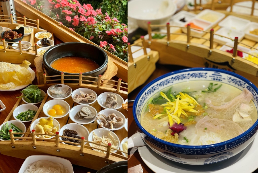 Bún qua cầu là món không thể thiếu trong các tour Lệ Giang